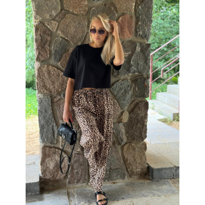 Spodnie wiskozowe o luźnym...