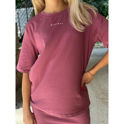 T-shirt MINIMAL - brudny róż