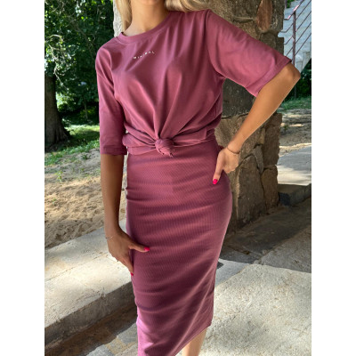 Prążkowana spódnica z...