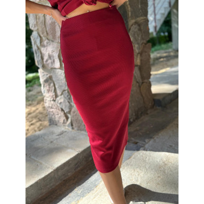 Prążkowana spódnica z...