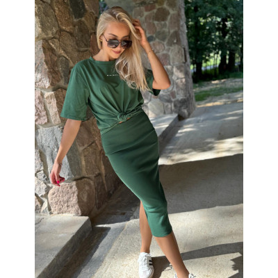 Prążkowana spódnica z...