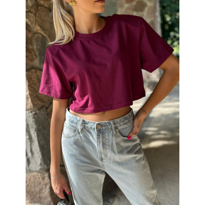 T-shirt BASIC LARA - bakłażan