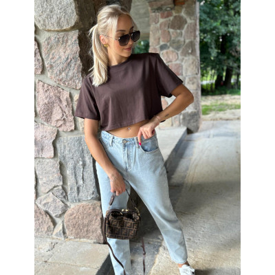 T-shirt BASIC LARA - czekolada