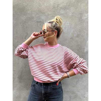 Bluza STRIPES - jasnoróżowa...