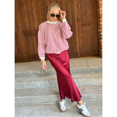 Spódnica WISKOZOWA  - bordo