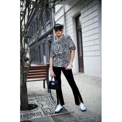 T-shirt ELLA - beżowa panterka