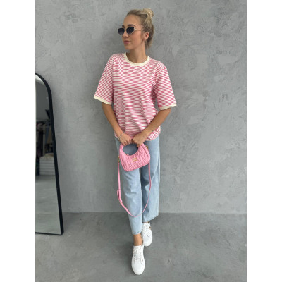 T-shirt STRIPES - kremowe w...