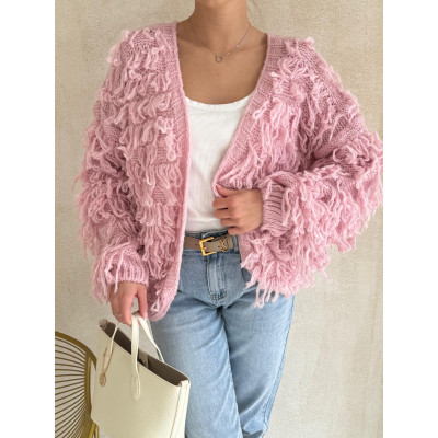 Kardigan Fringe - pastelowy...