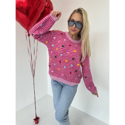 Sweter LOLA - różowy w...