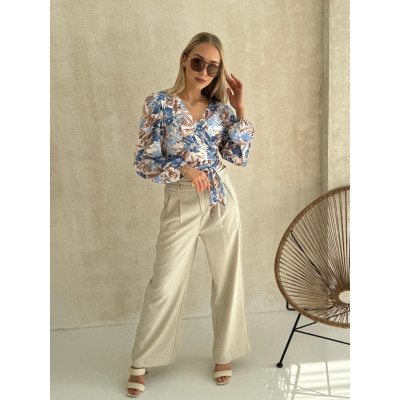 Koszula PASTEL FLOWER - błękit