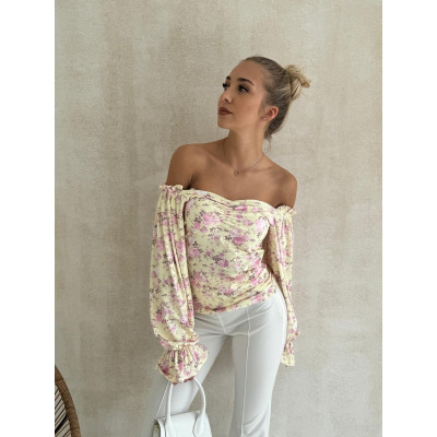 Bluzka z drapowaniem -...