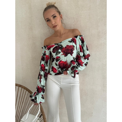 Bluzka z drapowaniem -...