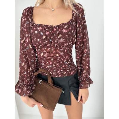 Bluzka ISABELLE - bordowa w...