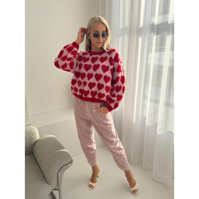 Sweter CAROLINE-rózowy