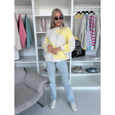 Sweter ZYGZAK -  beżowo -...