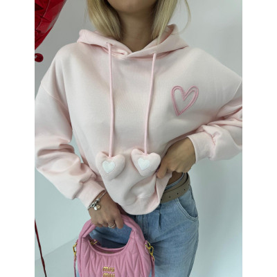 Bluza HEART - pastelowy róż