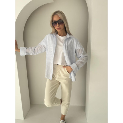 Koszula w paski - niebieska