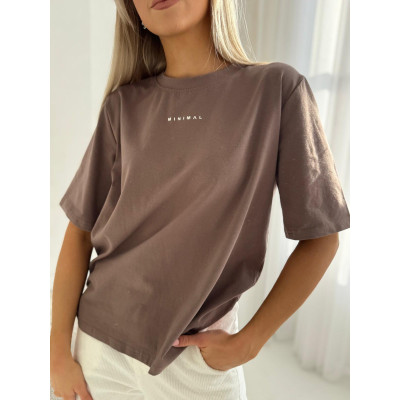 T-shirt MINIMAL - mokka