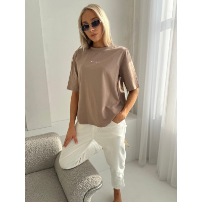 T-shirt MINIMAL - ciemny beż