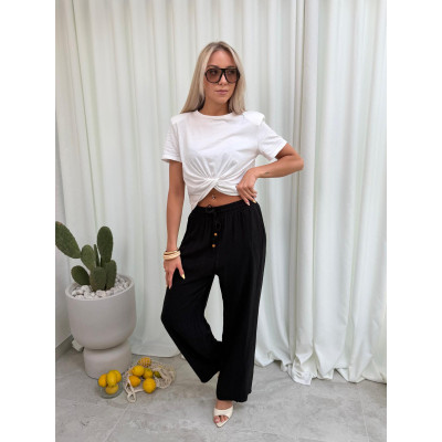 Spodnie  LINEN FLOW - czarne