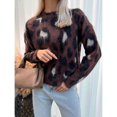 Sweter WILD - brązowy