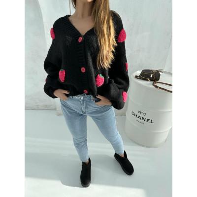 Kardigan Raspberry - czarny