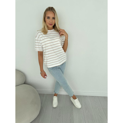 T-shirt STRIPES - karmel