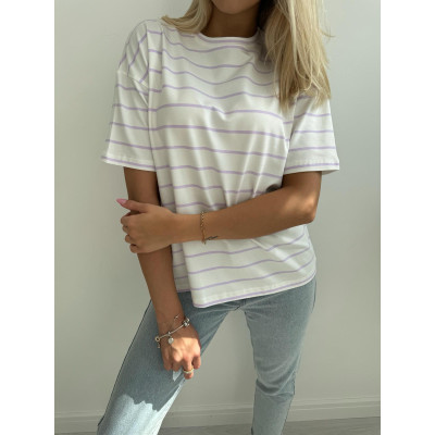T-shirt STRIPES - lawenda