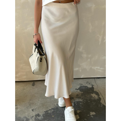 Spódnica satynowa LOREN - ecru