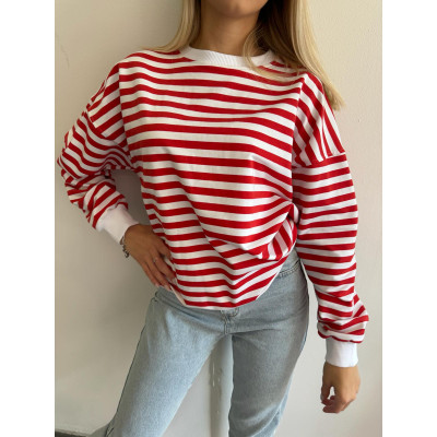 Bluza PASKI - biało-czerwona