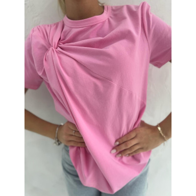 T-shirt KNOT - cukierkowy róż